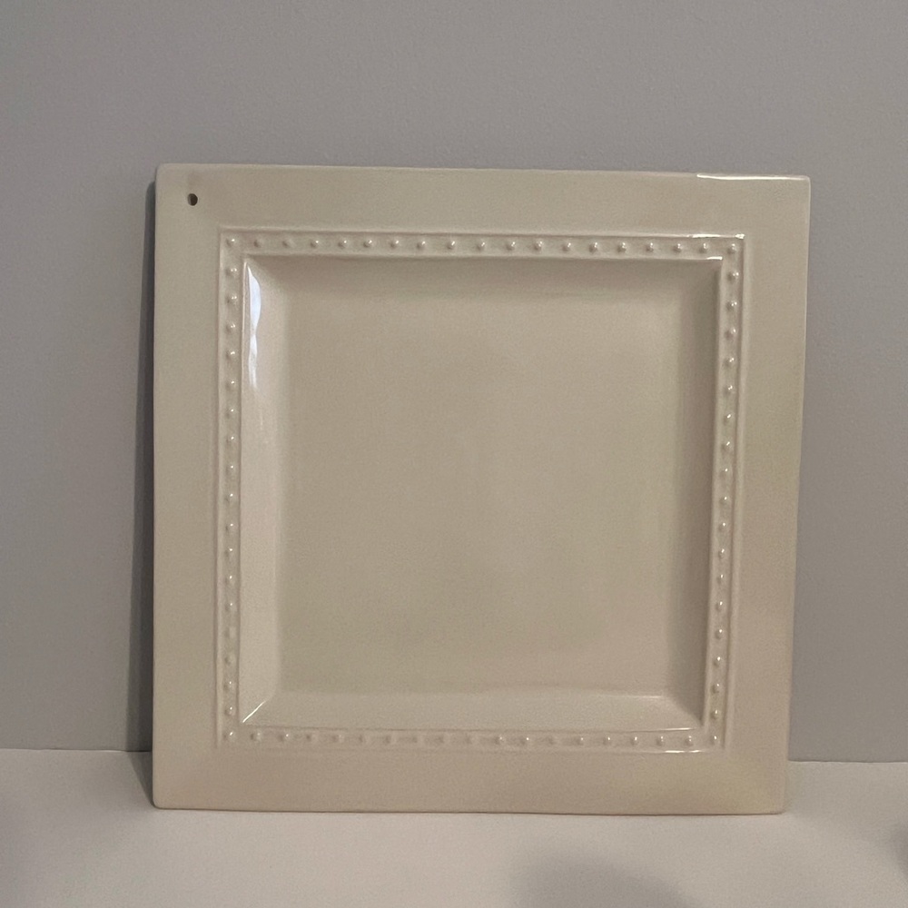 Nora Fleming Retired Pearl Dot Square K5 Platter 13 Inch